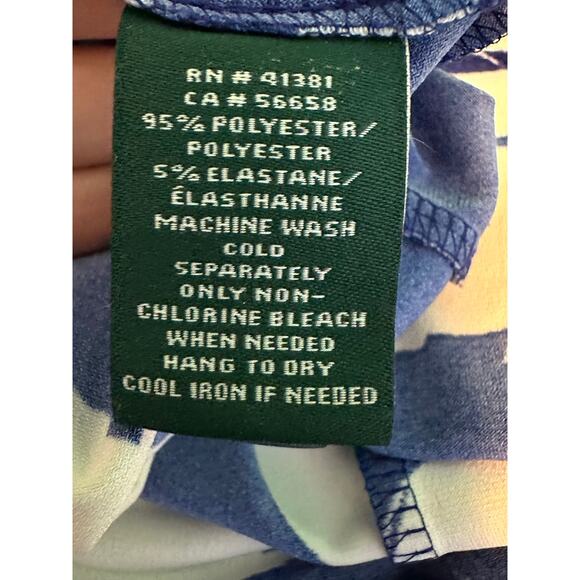 Ralph Lauren blue white floral cocktail dress size 6 - Picture 4 of 13